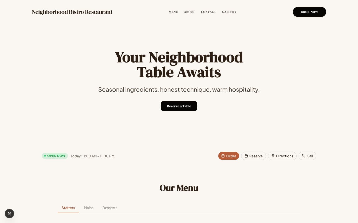 Neighborhood Bistro